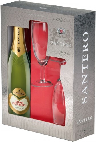 Сантеро Гран Дессерт в подарочной упаковке с 2 бокалами